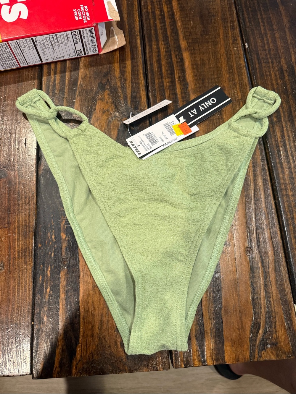 Tillys Damsel Swimwear green high top bikini bottom